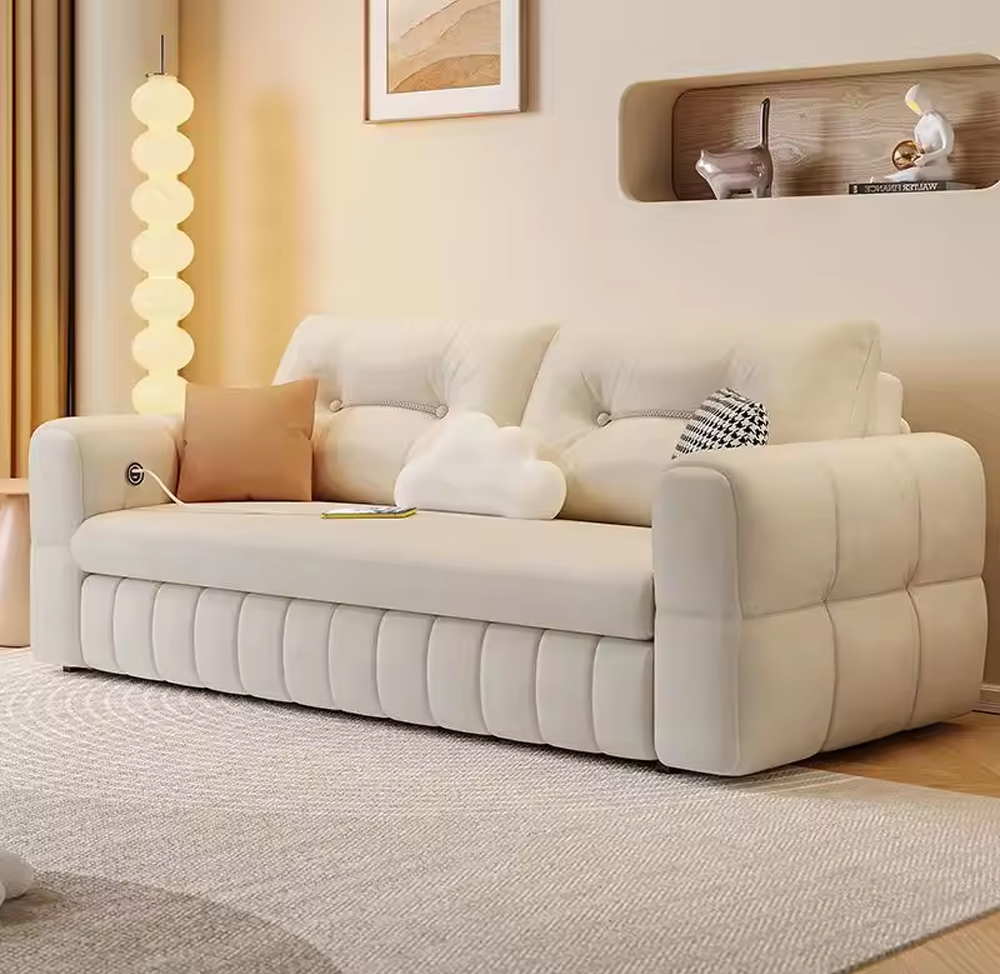 ComfortGlide 3-Seater Fabric Sofa Cum Bed