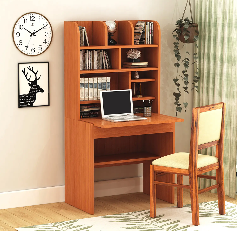 Nordic Minimalist Wooden Reading Table Set
