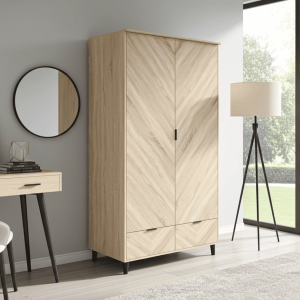 Chevron 2-Door Melamine Laminated Wardrobe